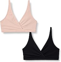 Amazon Essentials Women's Peached Microfiber Pullover Nursing Sleep Bra, 2-Pack – Soft, Breathable Comfort for Nursing Moms