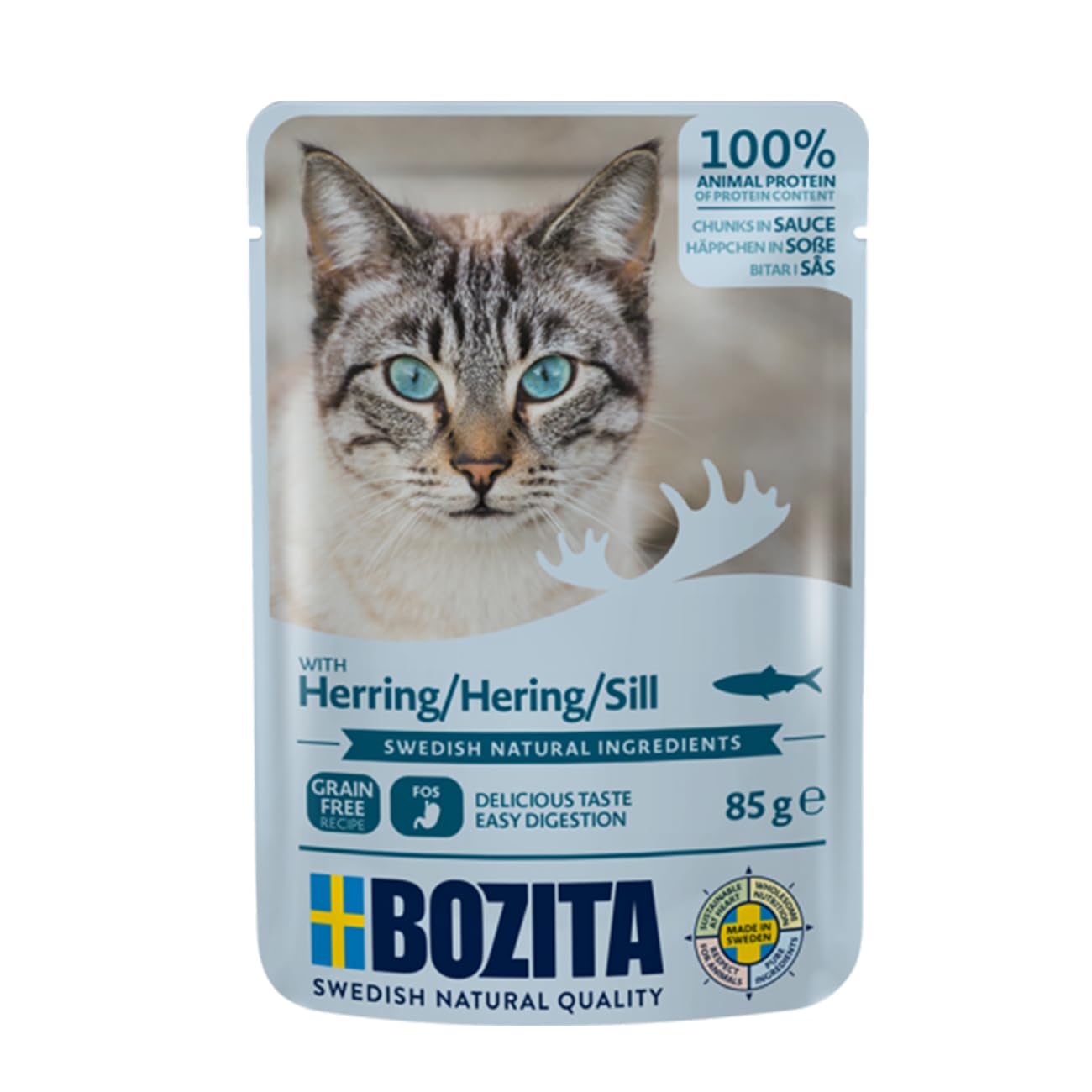 Bozita Pouch appetizers in sauce with peg, 12 x 85 g wet cat food