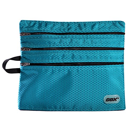 NKTM Travel Wallet - Unisex Adult Ocean Blue Modern Lightweight Nylon Passport Wallet with Zipper, 3 Compartments, 8.7