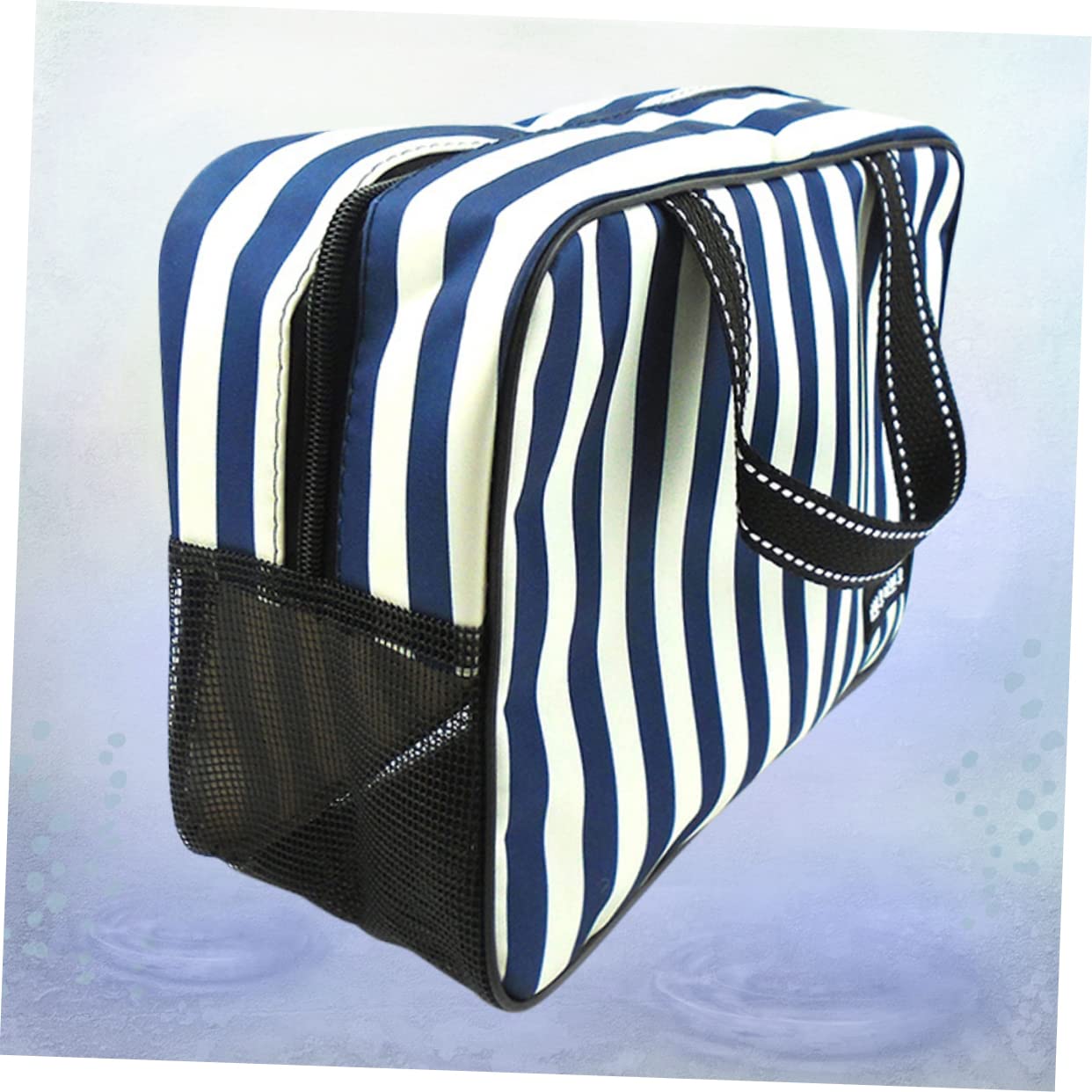 Ipetboom 2pezzi Borsa Da Bagno Strisce Blu e Bianche Capiente e Portatile Per Accessori Da e Viaggi Borsa Multiuso