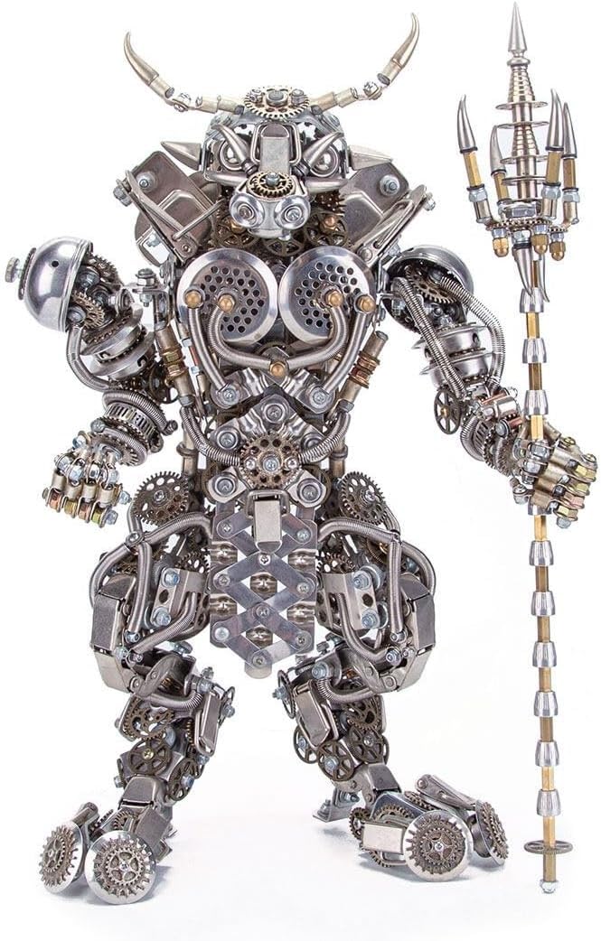 Metalowe puzzle 3D dla dorosłych, zestawy modeli potworów z głową byka Ozdoba do samodzielnego wykonania, łamigłówka do samodzielnego montażu, łamigłówka, idealna dekoracja biurka i wybór prezentu.