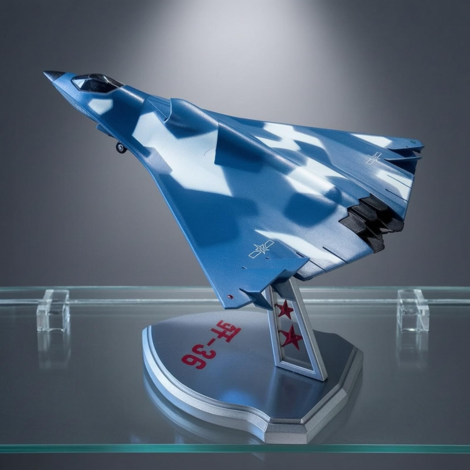 Modellino di Aereo da Caccia Preassemblato Modellino in 1:100 Militare Modello di Aereo con Espositore per Collezionisti, Vetrina, Scrivania