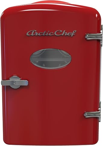 ARCTIC CHEF Mini Compact Refrigerator - Red, 0.14 Cubic Feet