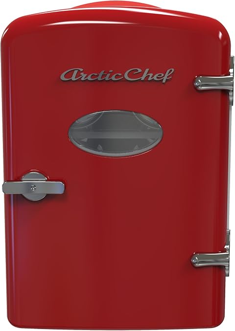 ARCTIC CHEF Mini Compact Refrigerator - Red, 0.14 Cubic Feet