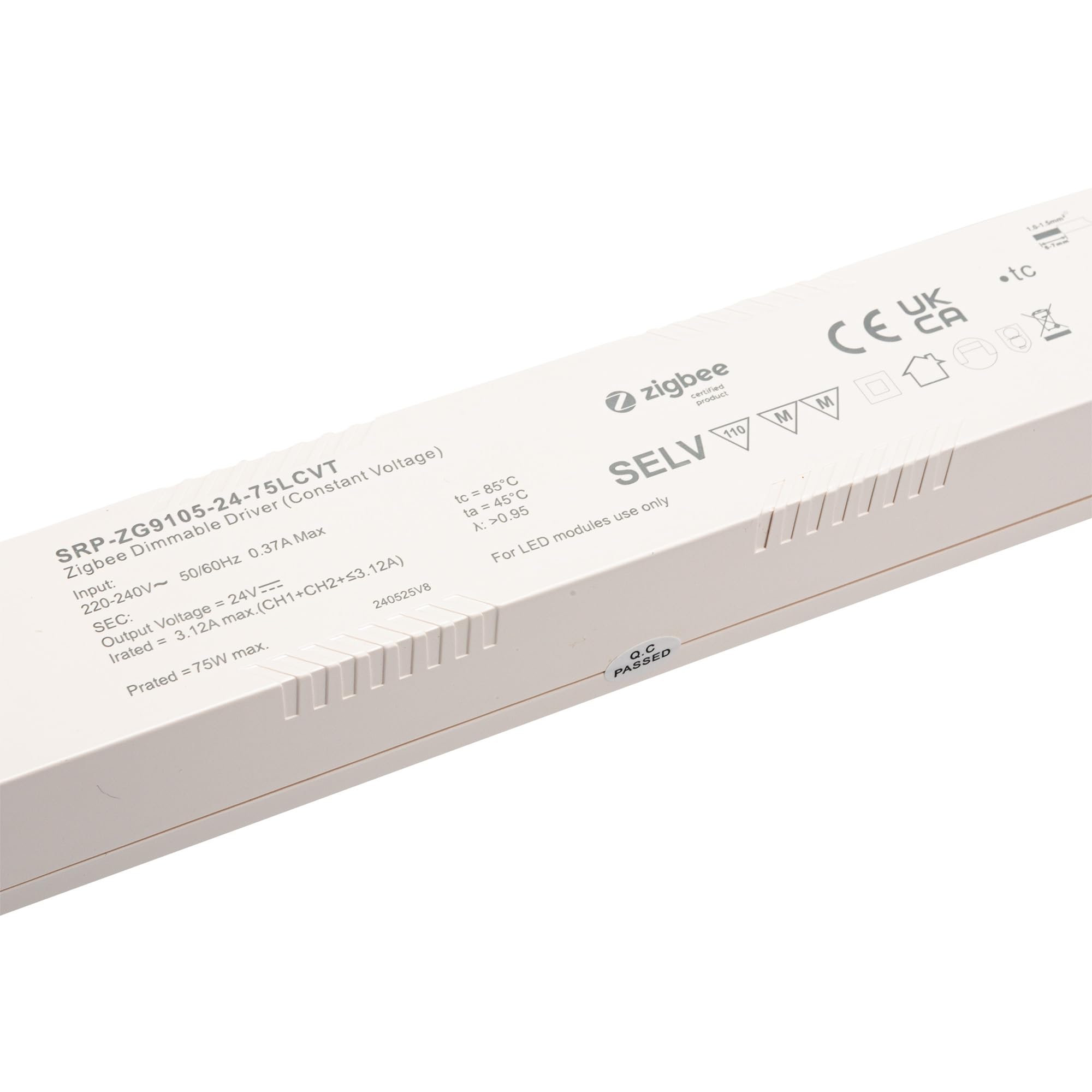 CONNEX 75W 24V ZigBee CCT Constant Voltage LED Dimmable Driver SRP-ZG9105-24-75LCVT