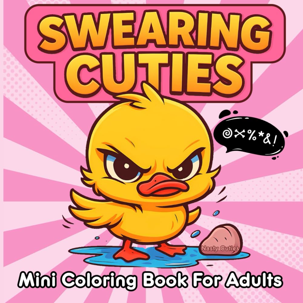 Mini Coloring Book for Adults Swearing Cuties: Cut