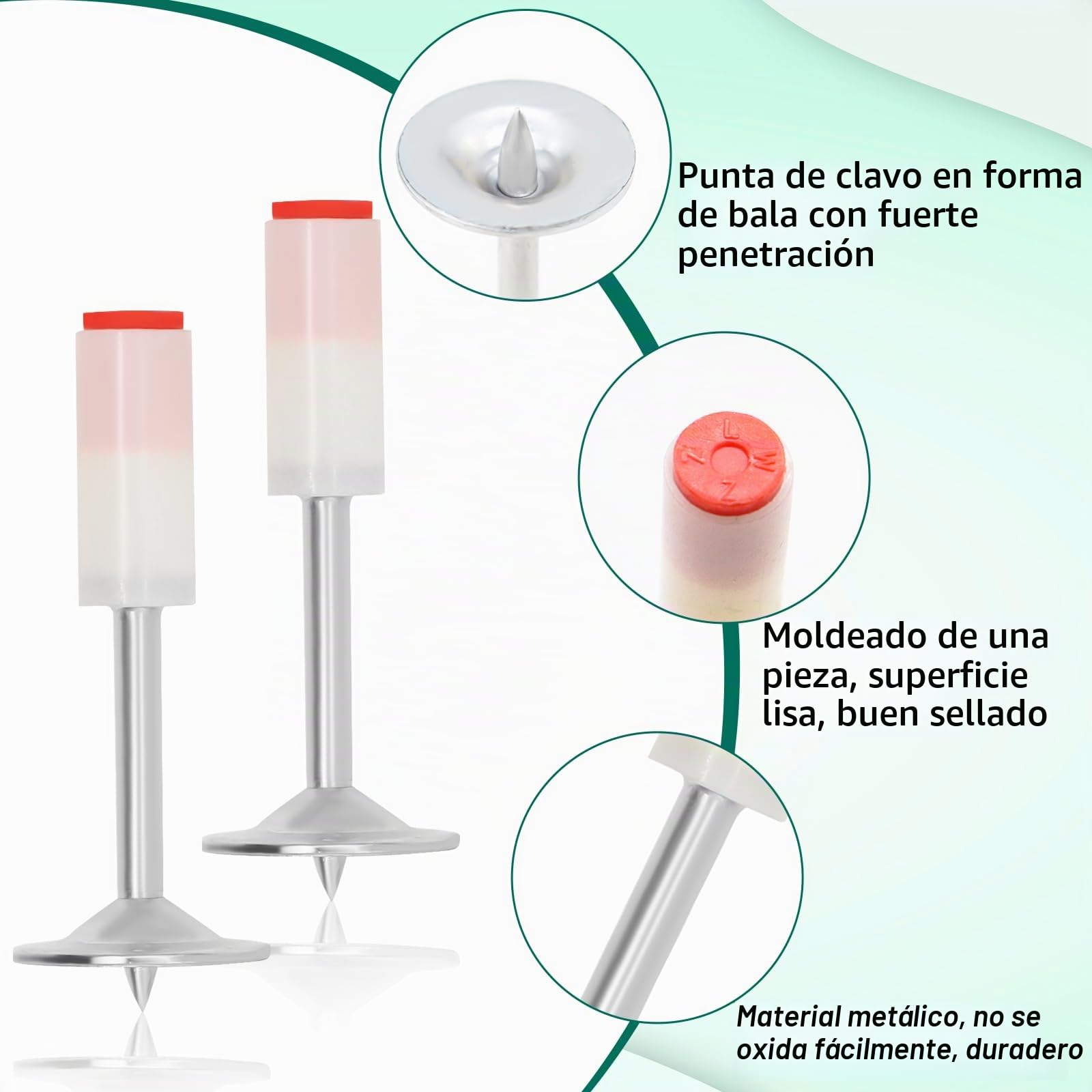 400 piezas de clavos para pistola de clavos, clavos redondos de 7,3 mm, adecuados para fijación, instalación y reparación de techos y paredes