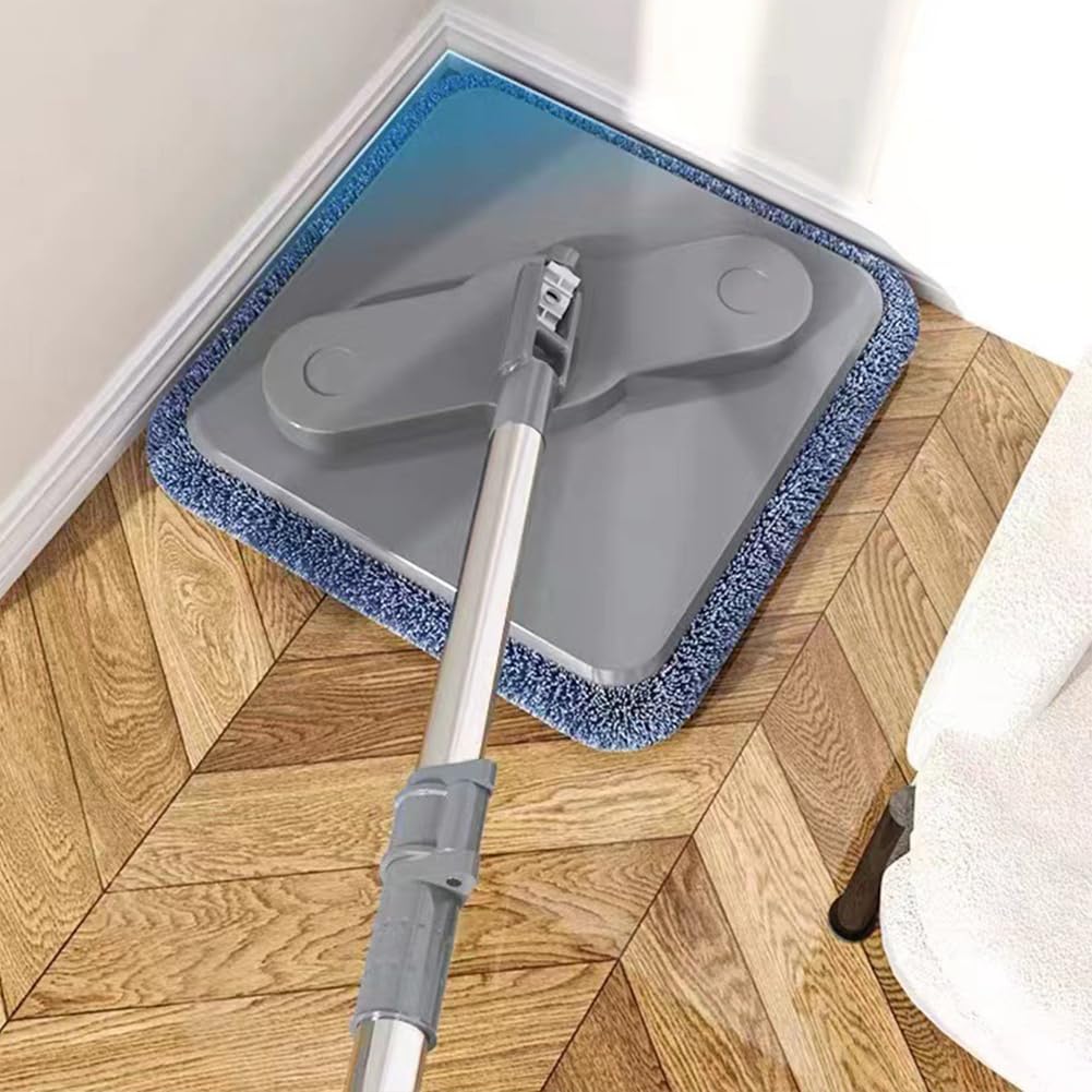 Mopa giratoria M16, mopa cuadrada giratoria y cubo con juego de escurridor, fregona retráctil giratoria de 360°, separación de manchas, autolavado, trapeador cuadrado giratorio para uso en