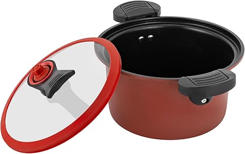 Olla de cocción lenta a presión de 1.8L para conservar, olla de presión al vacío, utensilios de cocina antiadherentes para microondas, olla