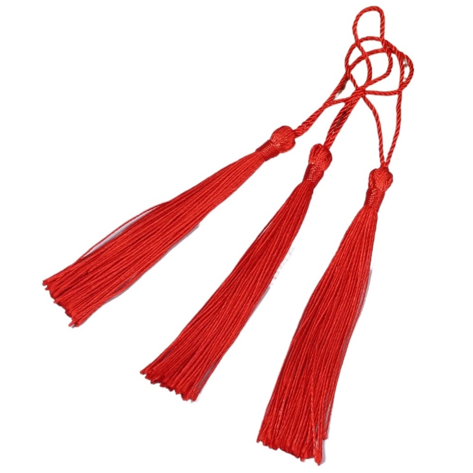Mini Tassels 200Pcs 13cm/5Inch Silky Floss Bookmark Tassels Hanging Spike Rope Crafts For Bookmark Making DIY Craft Accessory for Crafts(Red,200pcs)