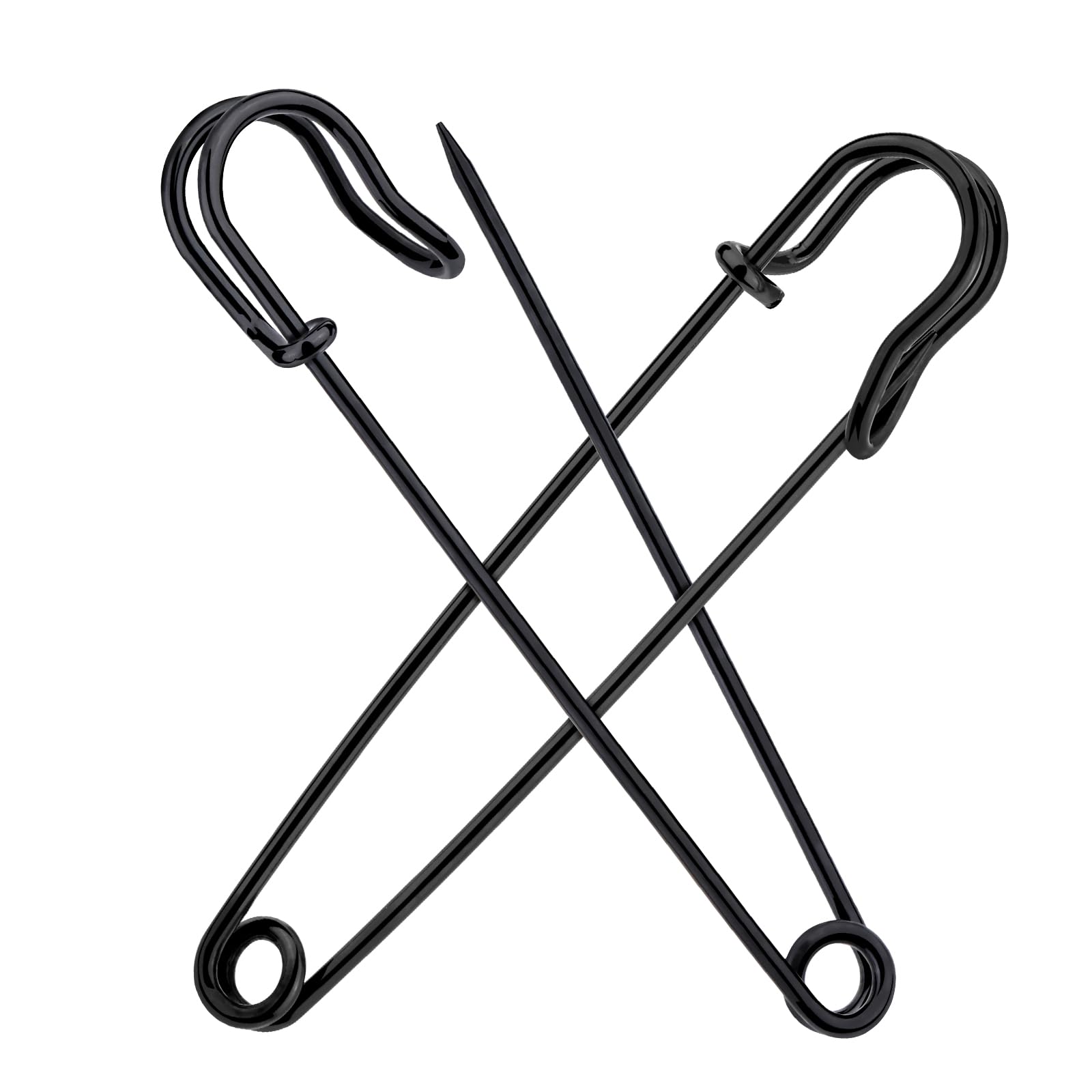 Safety Pins, 15 Pack Large Safety Pin 4 Inch, Heavy Duty Safety Pins for Clothes, Diapers, Blankets, Laundry, Leather Canvas, DIY Crafts (Silvery) — view 11