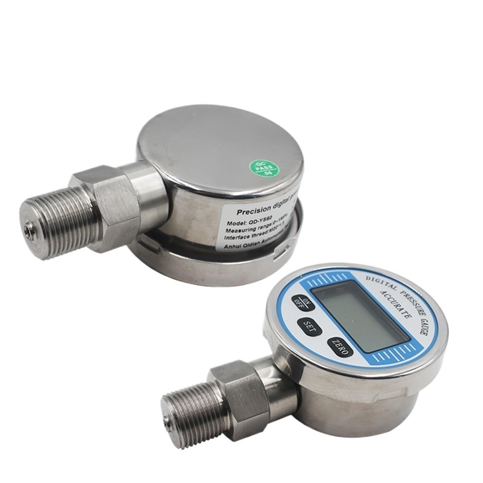 Medidor de presión de aceite con pantalla Digital de 2 pulgadas y 60mm, medidor de presión de aceite y agua de Gas de 60Mpa con batería de 3V(0-10Mpa)