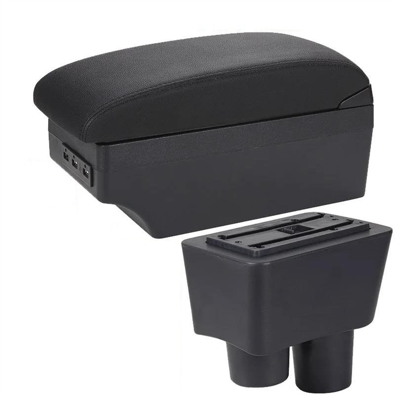 NOHEEU Car Modified Interior Accessories Seat Armrest Box Storage For Almera For Versa(A2 Black line 7USB)