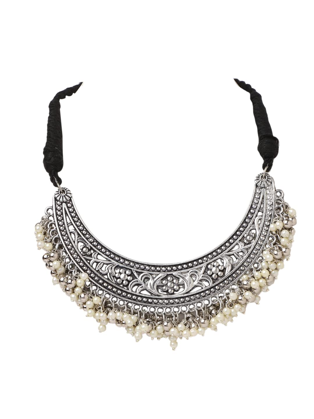 VENI Oxidized Handmade Silver Choker Necklace for Women Girls (B0C36SMZW3) Amazon Price History, Amazon Price Tracker