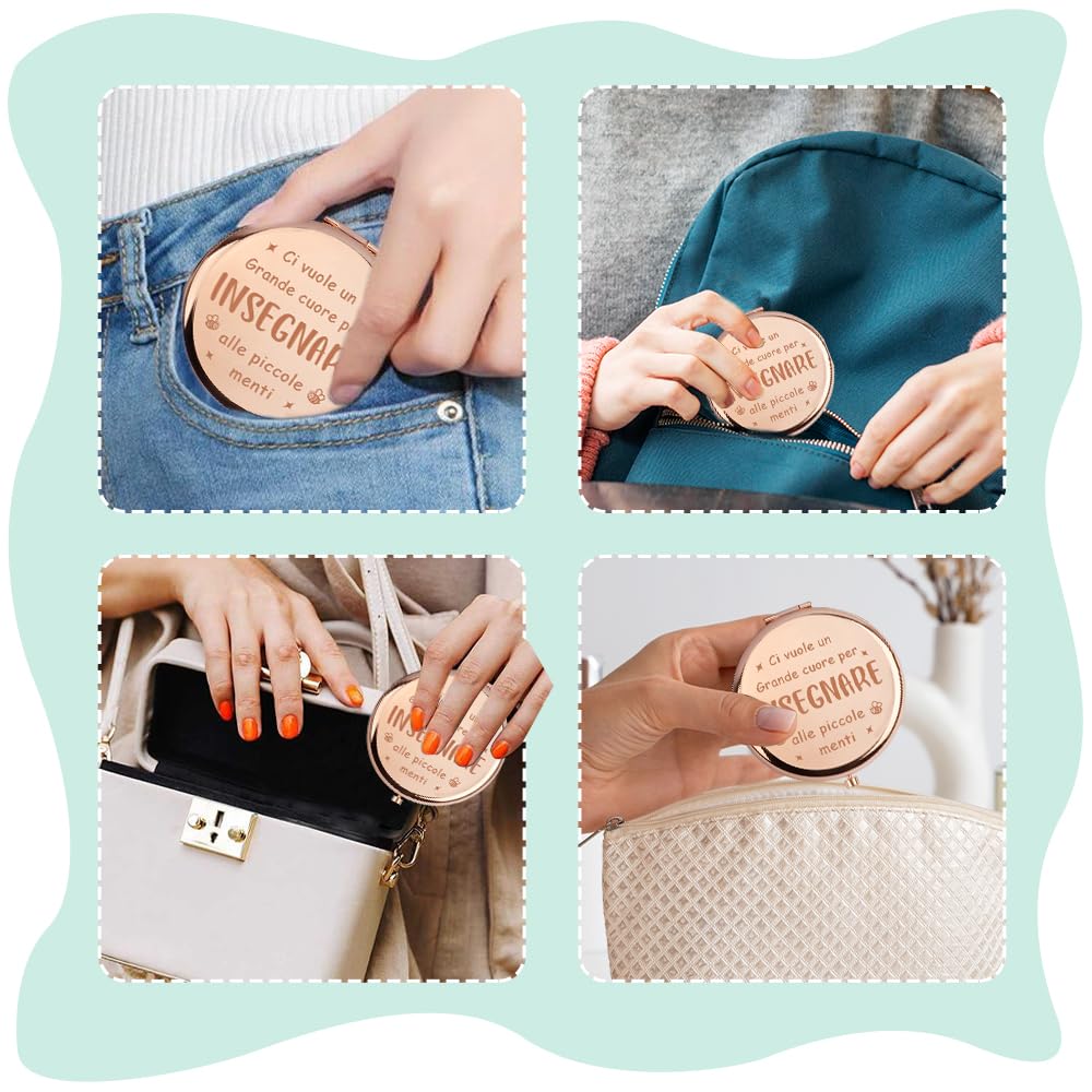 Regalo Maestra,Regalo Maestre Fine Anno,Regalo Per Insegnante,Idee Regalo Insegnanti Specchio Compatto,Regali Maestre,Regalo Maestra Educatrice Fine Anno,Regalo Per Maestra Asilo,Regalo Maestre Natale