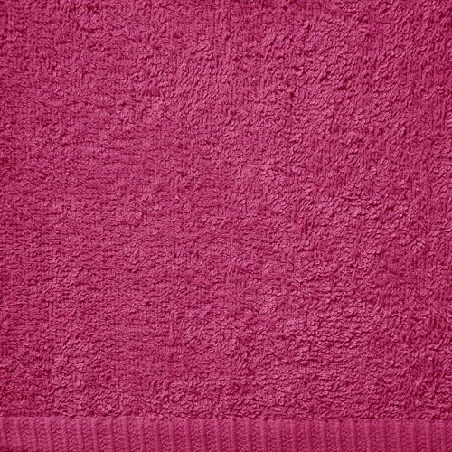 Image of Catherine Lansfield Quick Dry Cotton 90x140 cm Bath Sheet Pair Hot Pink
