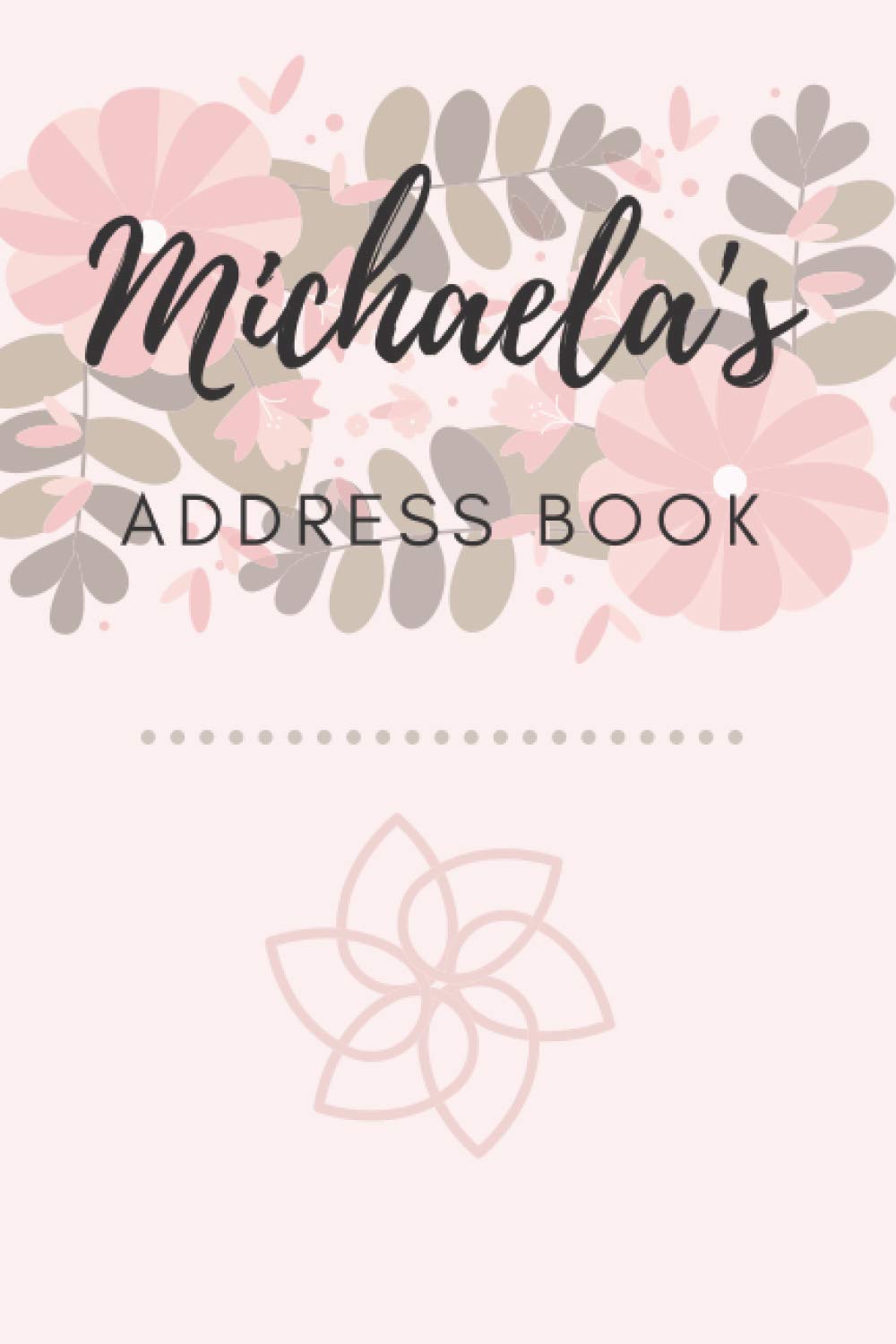 Address Book | Michaela: 6 x 9 Inches | 208 Entries | 104 Pages | Contact Book | Alphabetical with Letter on Each Page | Name | Address | Phone Numbers | Email | Notes