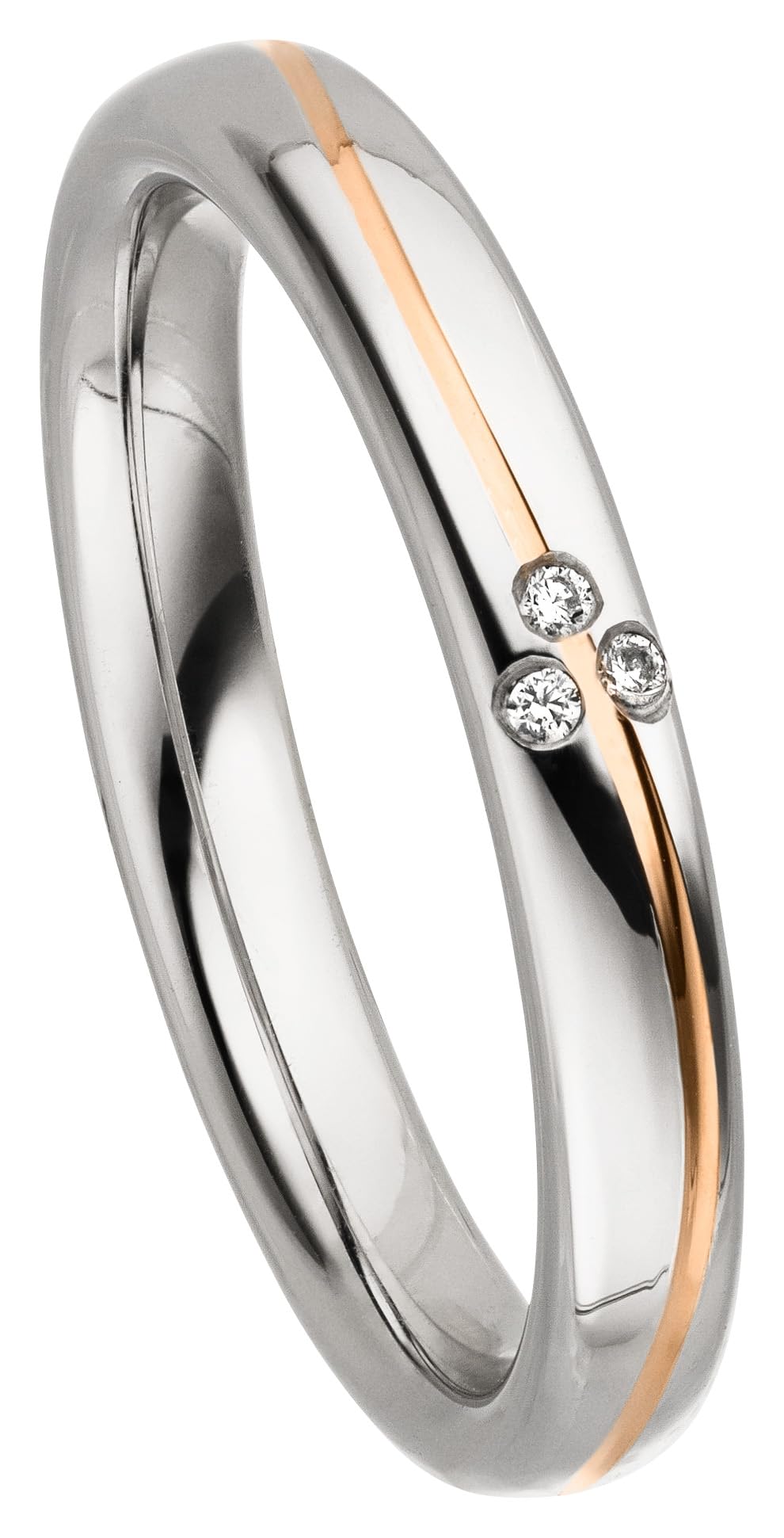 Kolibri Rings Eheringe Rot Vergoldet Verlobungsringe Silber 925 Zirkonia 3 Steine Set - Gratis Gravur und Etui