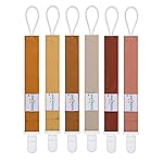 babygoal Neutral Pacifier Clips, 6 Pack Binky Paci Holder Leashes Fits for Most Pacifiers and Binkies