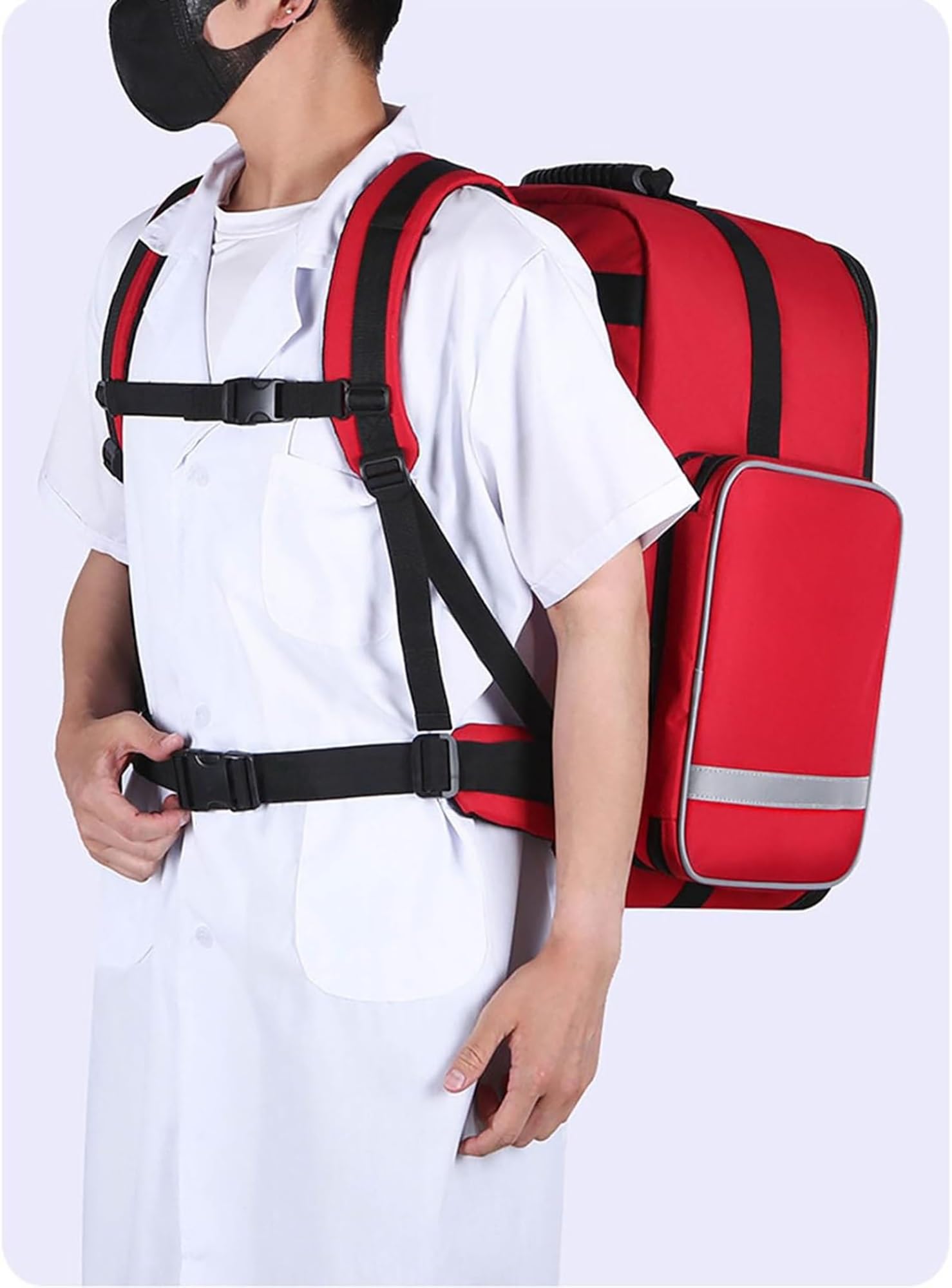 Zaino professionale di pronto soccorso vuoto, kit di emergenza, borsa medica, borsa per il primo soccorso con divisori interni per infermiere domiciliare, assistenza comunitaria, EMT, EMS