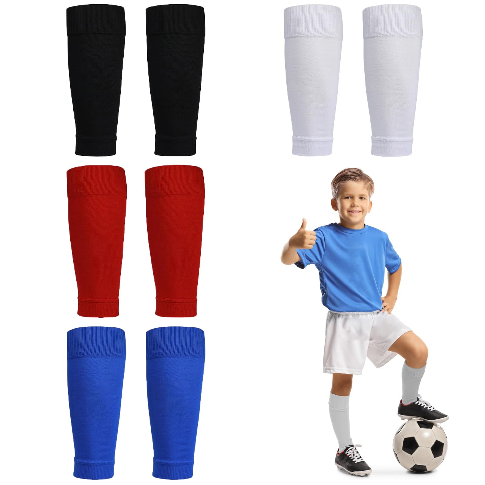 4 Pairs Football Socks & Sleeve Set - Gain the Edge for Running, Basketball - Athletic Cut Socks for Men and Women