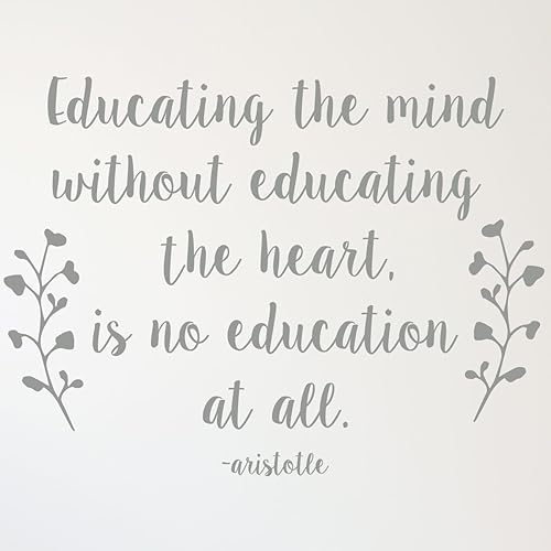 Miniatura 5 de Aristotle Educational Quote Wall Decal | Educating The Mind Without Educating The Heart | Removable Vinyl Sticker for Bedroom, Homeschool, Classroom