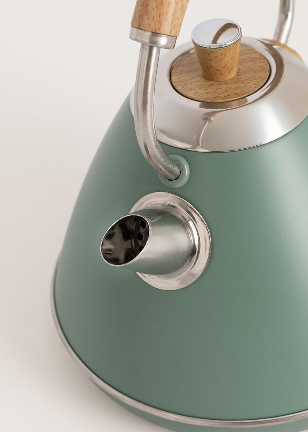 CREATE/KETTLE RETRO PRO/Bollitore elettrico da 1 L con controllo della temperatura verde salvia/Sistema di autospegnimento, ebollizione rapida, base antiscivolo, pannello trasparente, 1200W