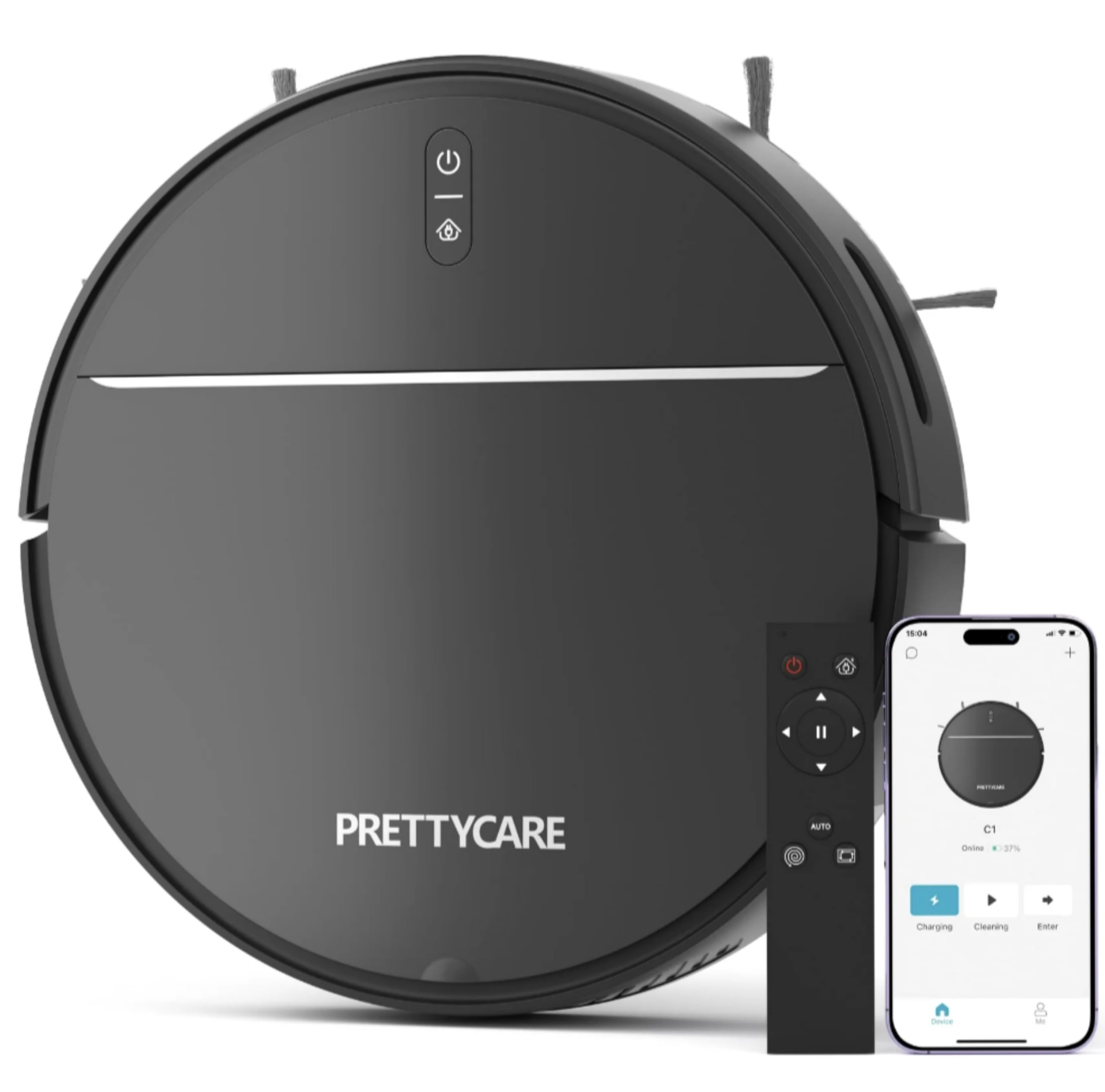 GIVA, Prettycare Robot Vacuum Cleaner, 2800Pa Suction, Carpet Boost, Ultra Slim,Tangle-Free, Self-Chargin C1