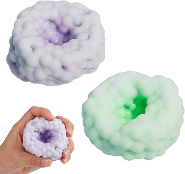2 Pcs Crunchy Stress Relief Balls for Adults, Moldable Squeeze Tool for Office & Home, Adult Anxiety Fidget Accessory, Ages 15 and Up | Not a Toy - Not Intended for Children