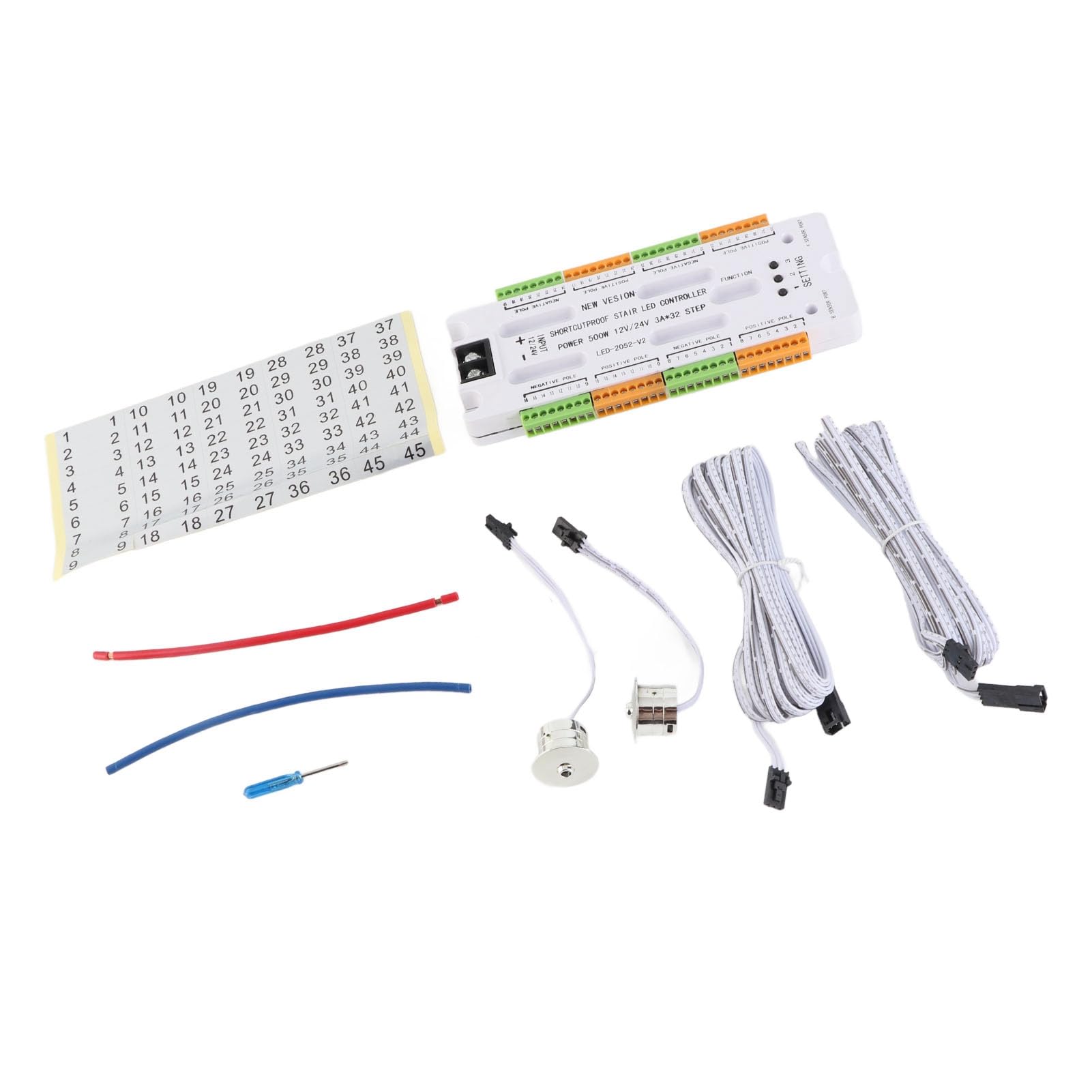 SIXRUN Contrôleur d'éclairage d'escalier à LED de Capteur de Mouvement, éclairage Automatique, Contrôle Flexible, Contrôleur ' 'escalier LED du Capteu