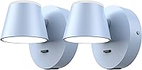 Vista 21 de URSOLA Juego de dos lámparas de pared, apliques de pared LED con interruptor de encendido/apagado, puerto de carga USB, 110 voltios, lámpara