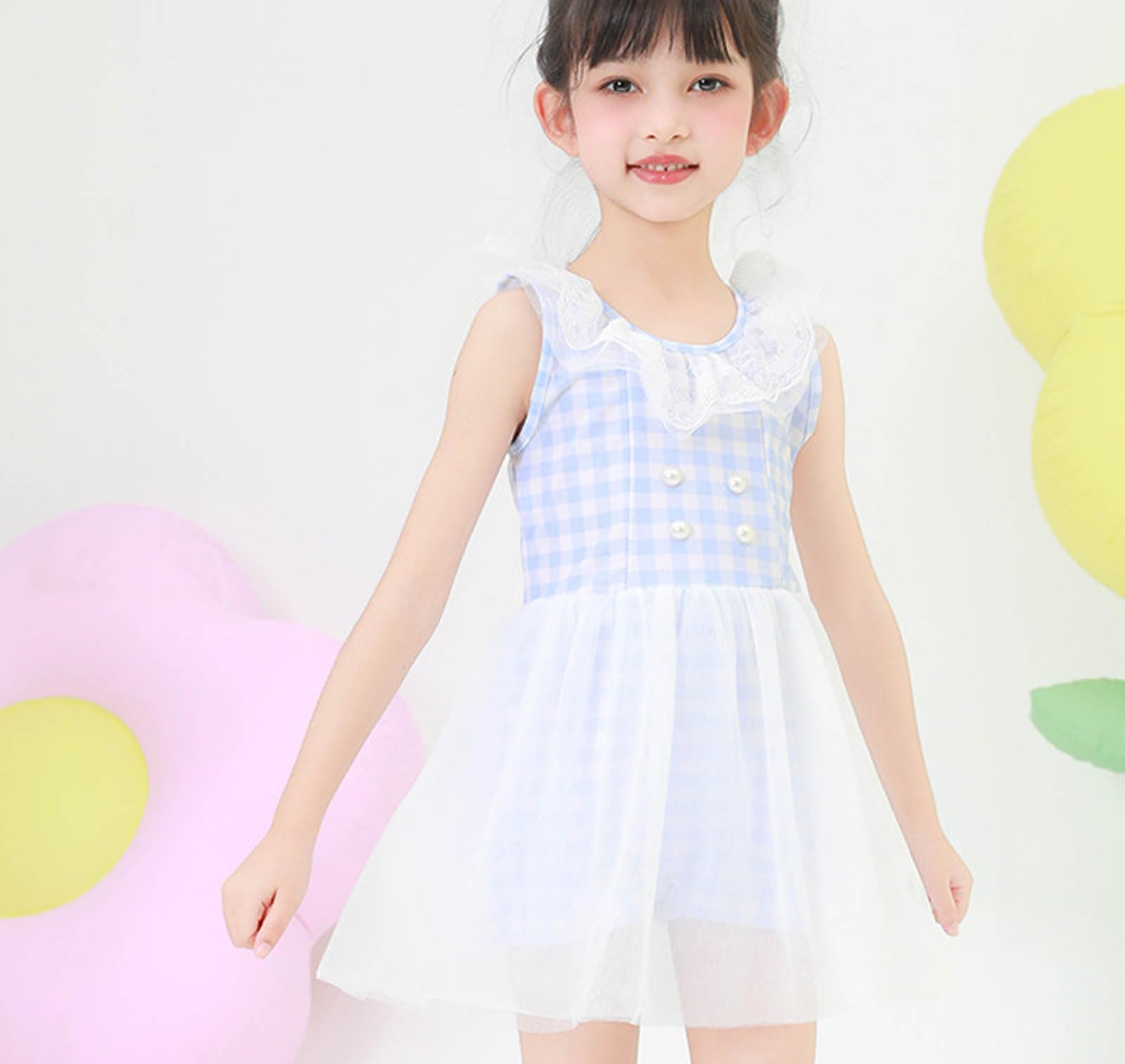 Bañador Tankini de dos piezas para niñas con bonito estampado floral, bañador Rashguard para verano y playa para niños pequeños