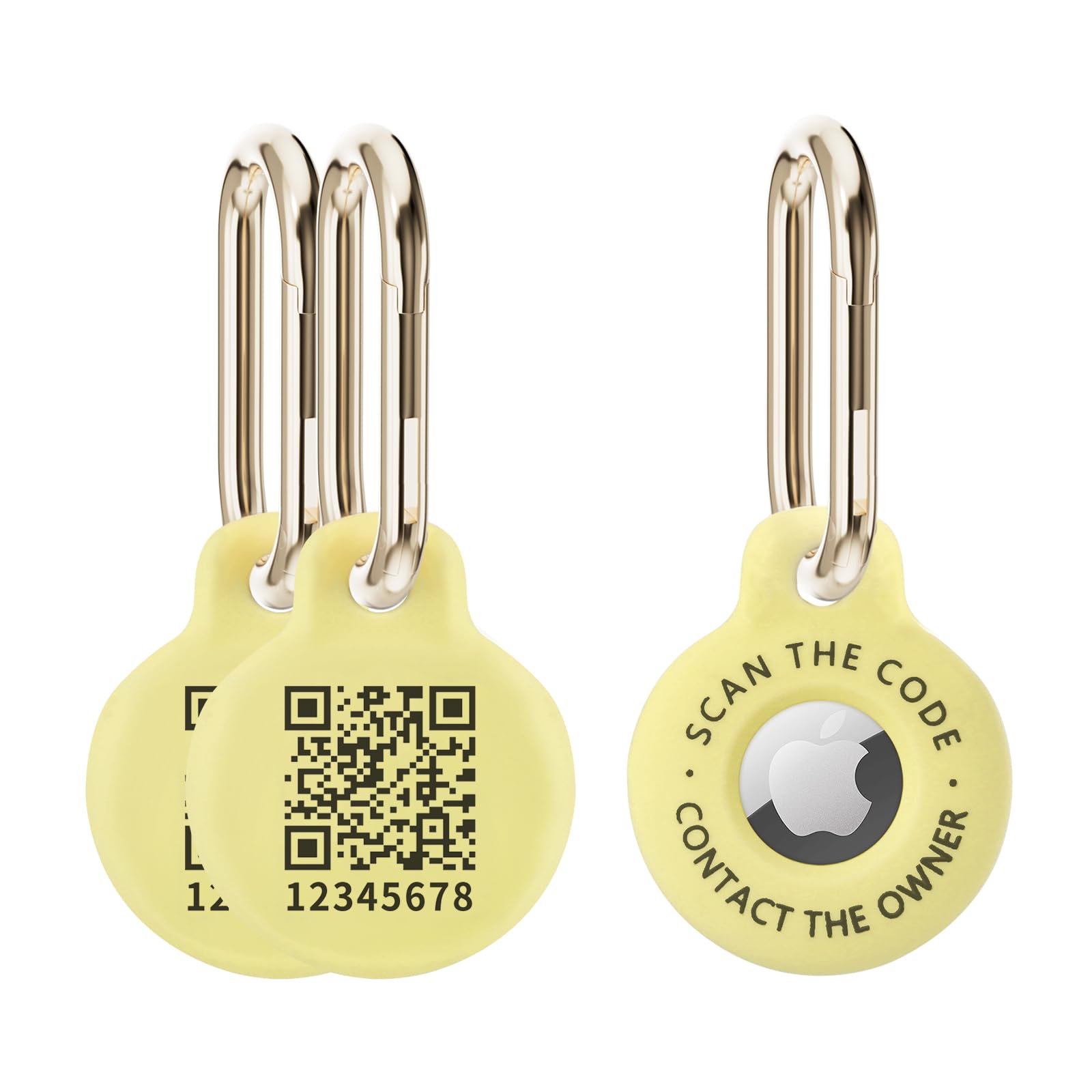 PIKEEPER 2-Pack Soft Silicone Luggage Tags for AirTag, Protective Holder with Smart QR ID Label Compatible with Apple AirTag, Anti-Lost Tracker Case