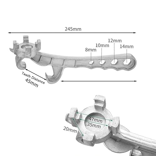 Miniatura 2 de Abridor de cubos de pintura de 5 galones, llave de tambor de aluminio para cubos de pintura de 10 a 55 galones para la mayoría de cubos con barriles