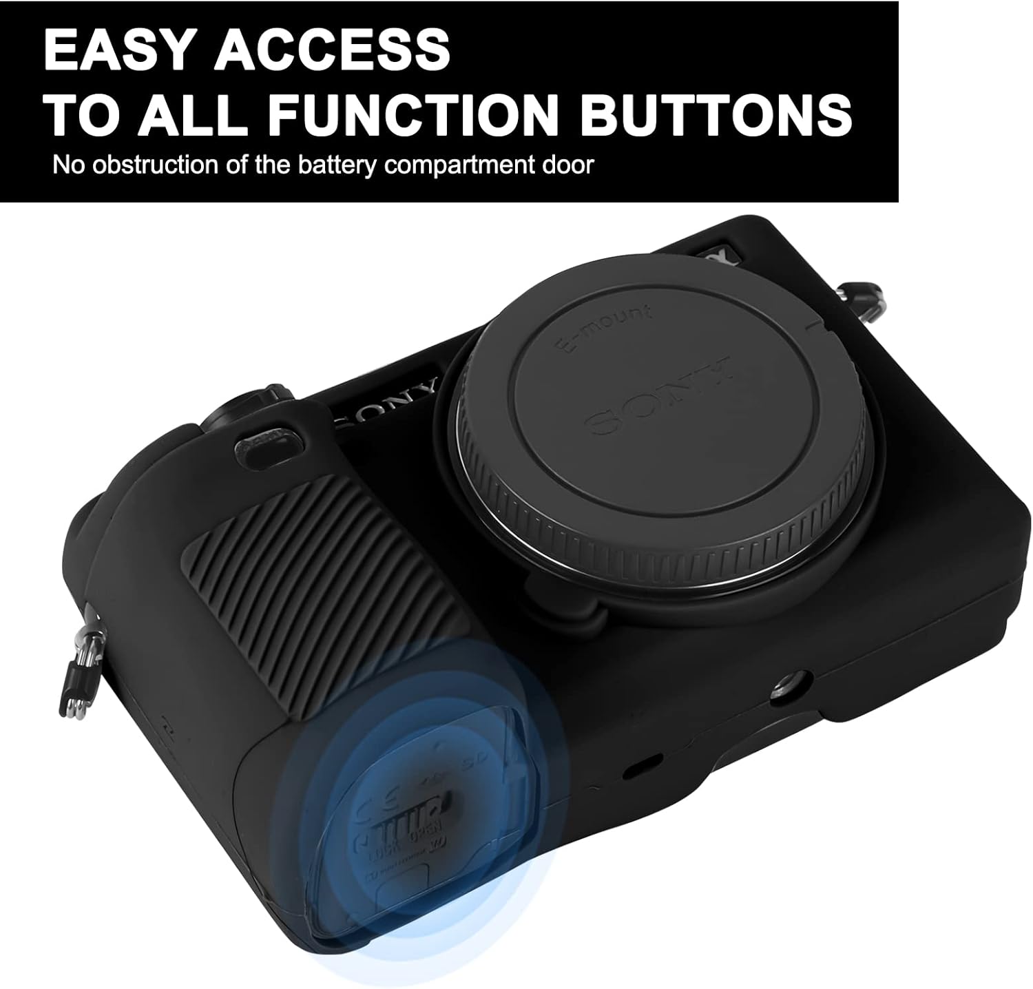 Easy Hood Case for Sony Alpha A6000 ILCE-6000 Digital Camera, Anti-Scratch Soft Silicone Housing Protective Cover Protector Skin (Black) - Image 4