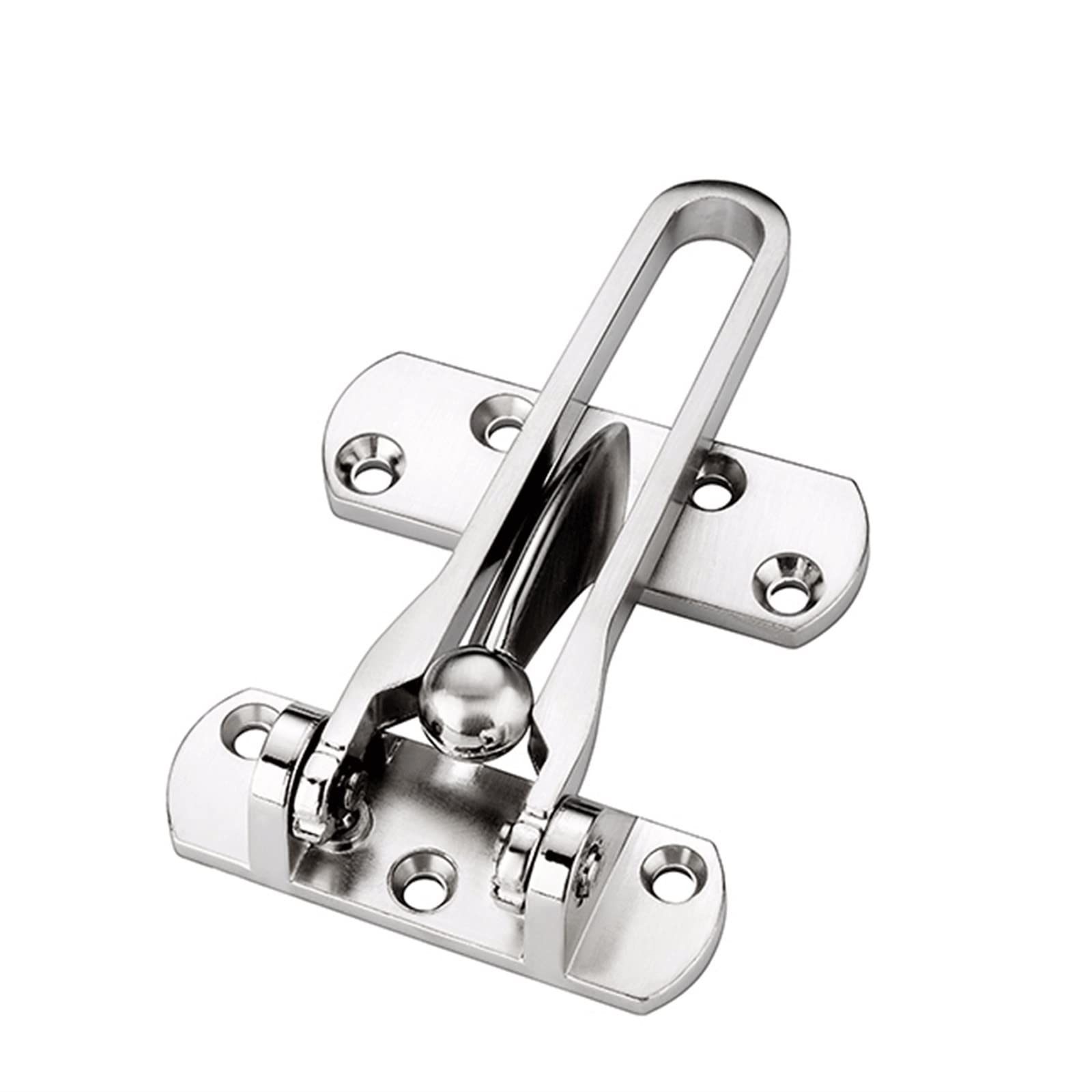 SFJSFIMQ Chain Lock Safety Door Bolt Home Anti-Theft Door Door Lock Chain Stainless Steel Security Bedroom(Silver)