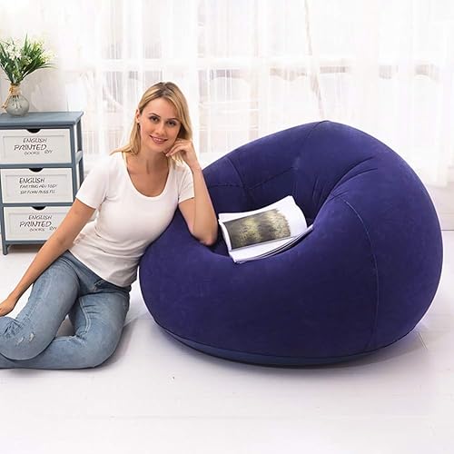 Miniatura 7 de Beanless - Silla inflable, sofá de aire, sofá reclinable, lavable para sala de estar, dormitorio, puff ultra suave (azul)