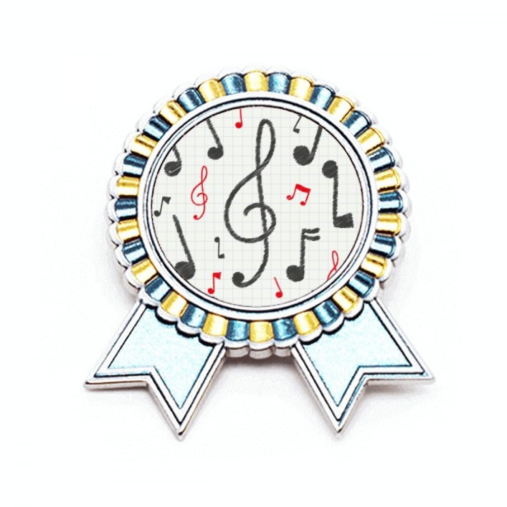 Broche notation de musique multicolore métal taille M pour look original