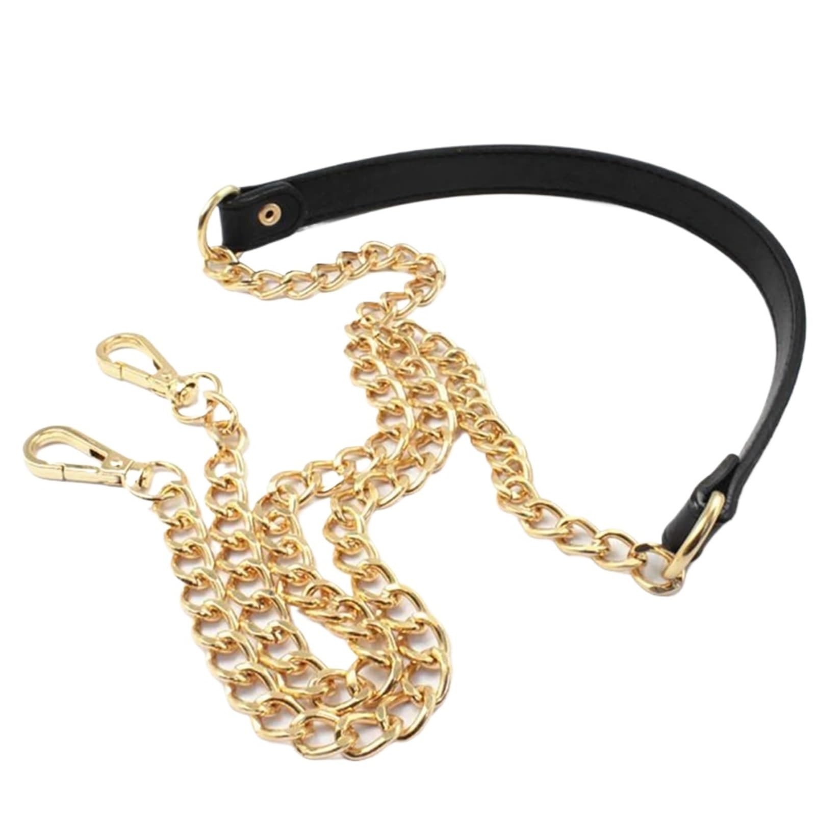 YUSUZH 2PCS 60cm-160cm Bag Chain Replacement Detachable Shoulder Strap Leather for Small Bag(Black B,60cm)