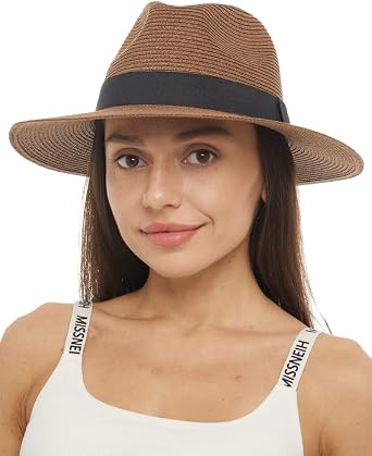 AHAHA Women's Straw Sun Hat Wide Brim 