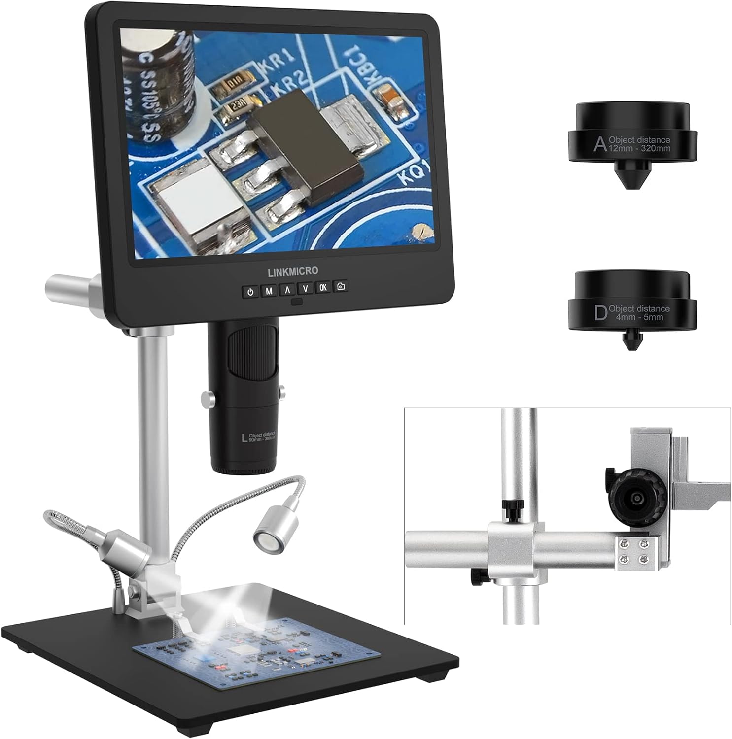 LINKMICRO LM249S Microscopio digital de 3 lentes de 10