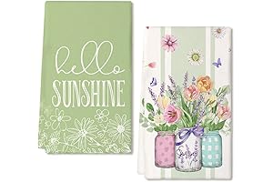 Floral Mason Jar Spring Summer Decor Kitchen Towels