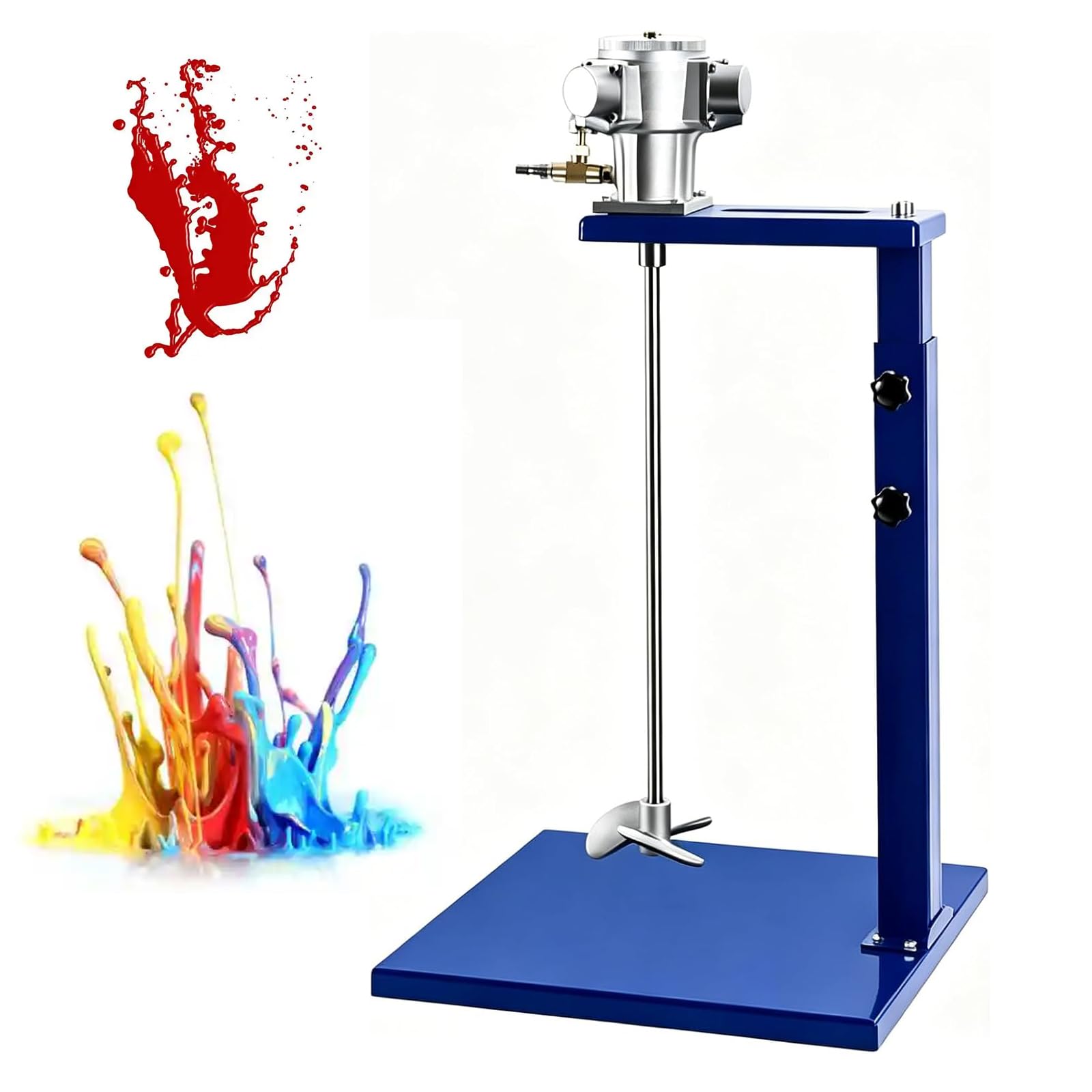 Mezclador de pintura neumático con eje de acero inoxidable, velocidad ajustable, soporte de elevación manual para tanques de 5 galones, agitador de líquido alimentado por aire, operación simple