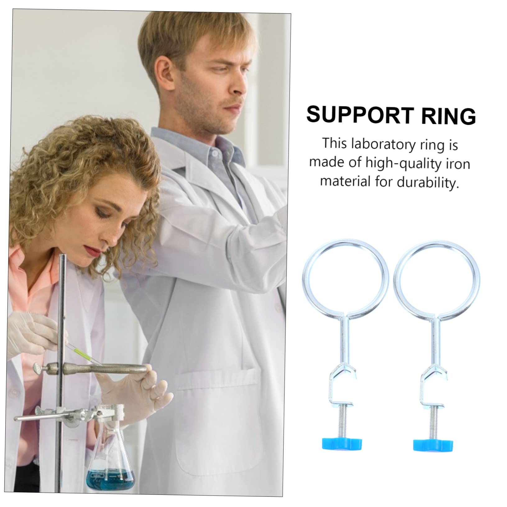 ULTECHNOVO 2pcs Laboratory Accessories Support Stand Ring Retort Clamp Iron Material Resistant Equipment Random Color