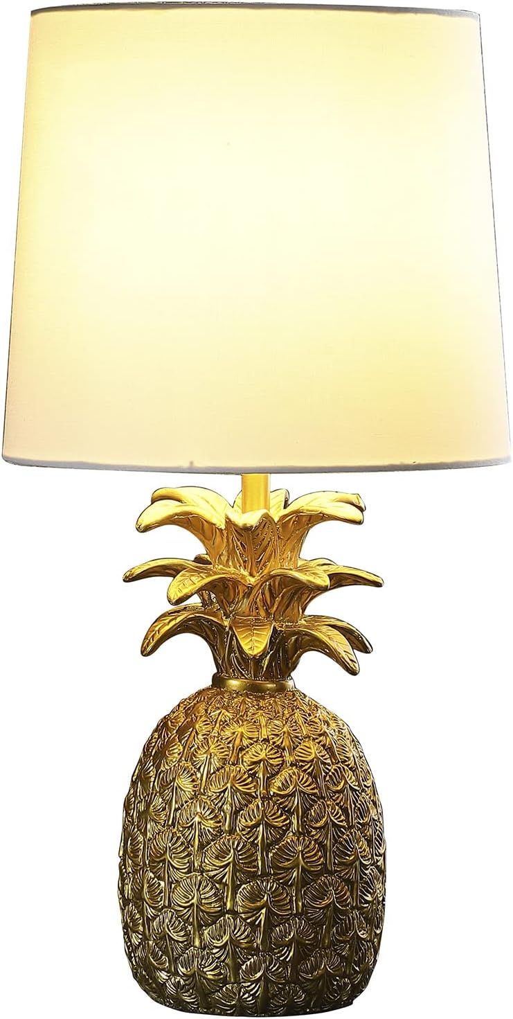 ORE HBL2571 Tropical Heahea Pineapple Table Lamp, Golden Brass, 17"