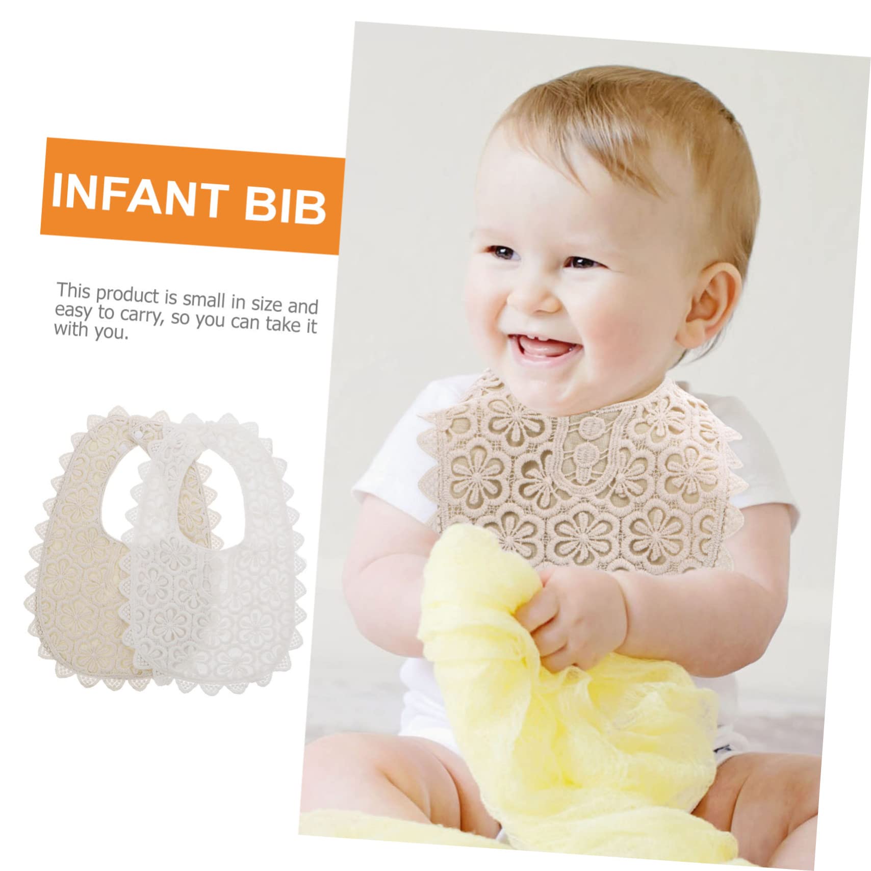 Abaodam 3 Set Di Bavaglini Per Neonati Senza Maniche E Bavaglini A Bandana Con Colletto in Pizzo E Bavaglini Per Neonati Per Lalimentazione 2 Pezzi * 3
