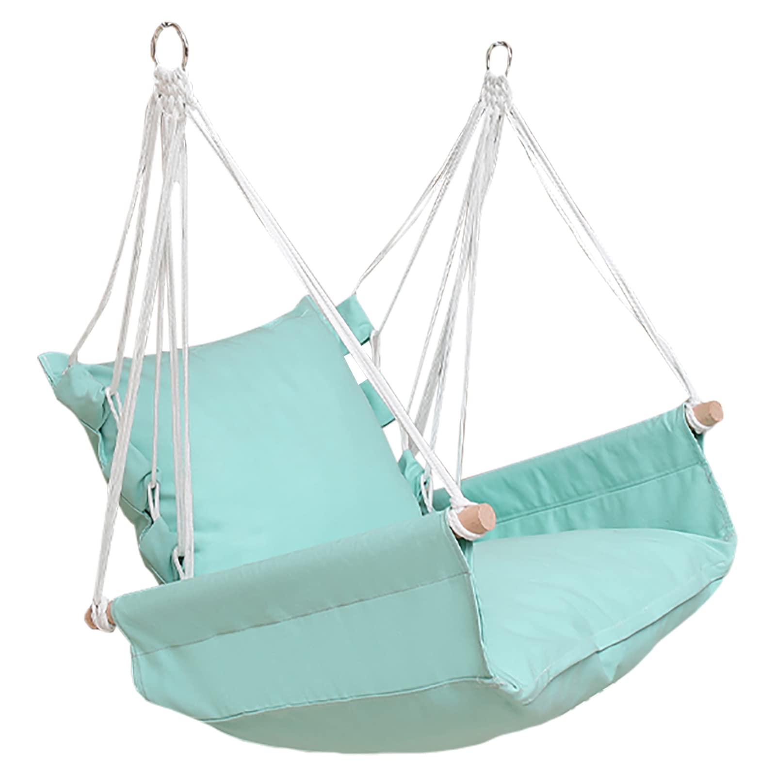 Poltrona Sospesa da Giardino Sedia Pensile Sedia a Dondolo da Appendere Amaca Appesa Comfort Morbido per Interno Esterno Camera da Letto Terrazzo Balcone (Green)