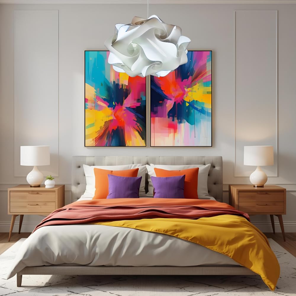 Lampadesign® Lampadario Moderno da soffitto Camera da letto Soggiorno Cucina Sala UFO diametro 50 cm - Lampada a Sospensione Moderna Design scandinavo Lampadina Luce fredda Led E27 17W