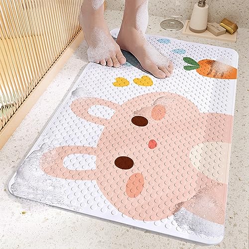 お風呂マット 浴室 滑り止めマット PVC製 バスマット 転倒防止 吸盤式 フロアマット 子供用 マッサージマット 可愛い 吸盤マット 抗菌 防カビ 速乾 バスルーム シャワールーム 家庭用 40*70cm