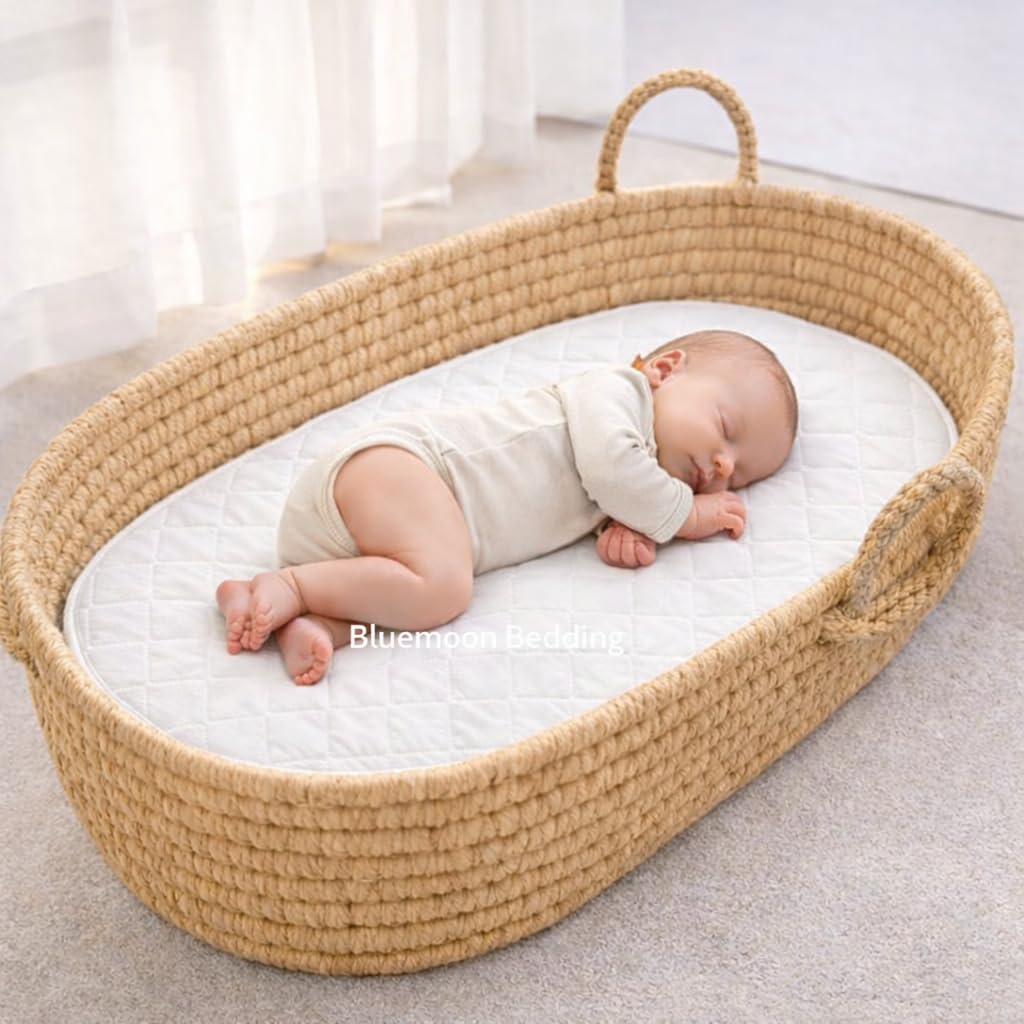 Materasso in microfibra ipoallergenico Moses 74 x 28 x 3 cm di spessore ovale